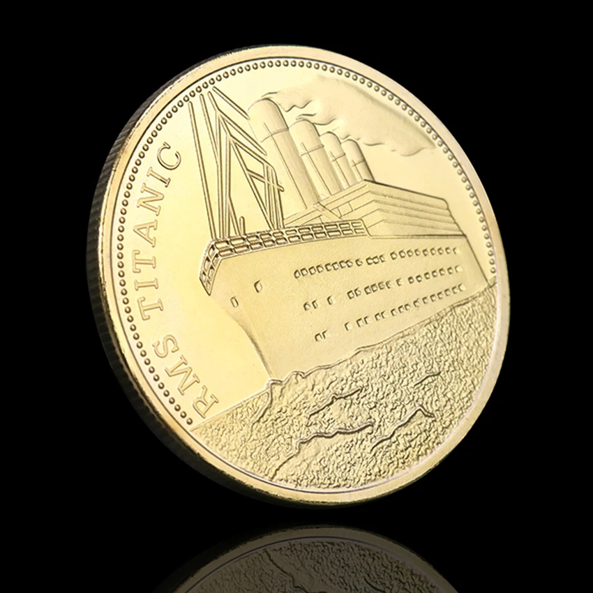 

1Pcs Titanic Ship Collectible Coins Arts Medal Gold Plated Coin Incident Collection Souvenirs and Gifts Commemorative Home Decor