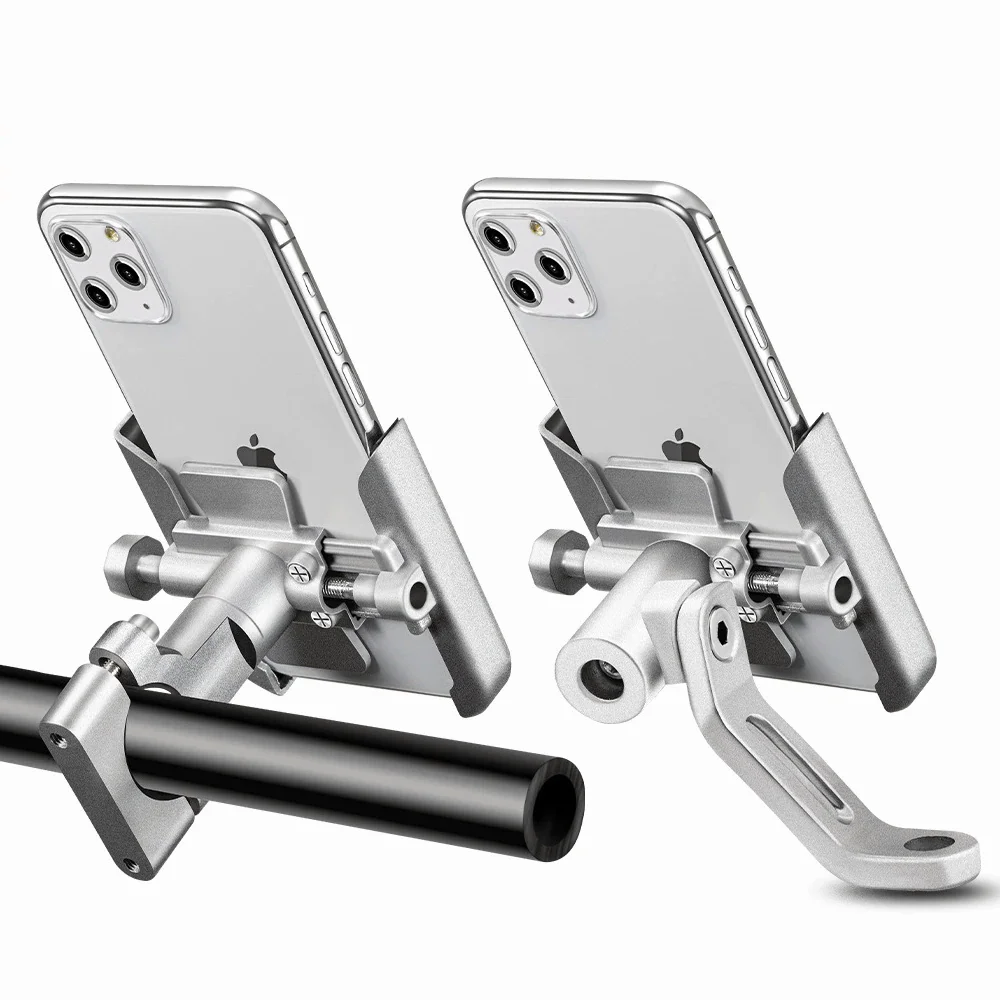 

Aluminum Alloy Motorcycle Phone Holder USB Charger Support Rearview Mirror Mobile Moto Holder For GPS Bike Handlebar Holder 2021