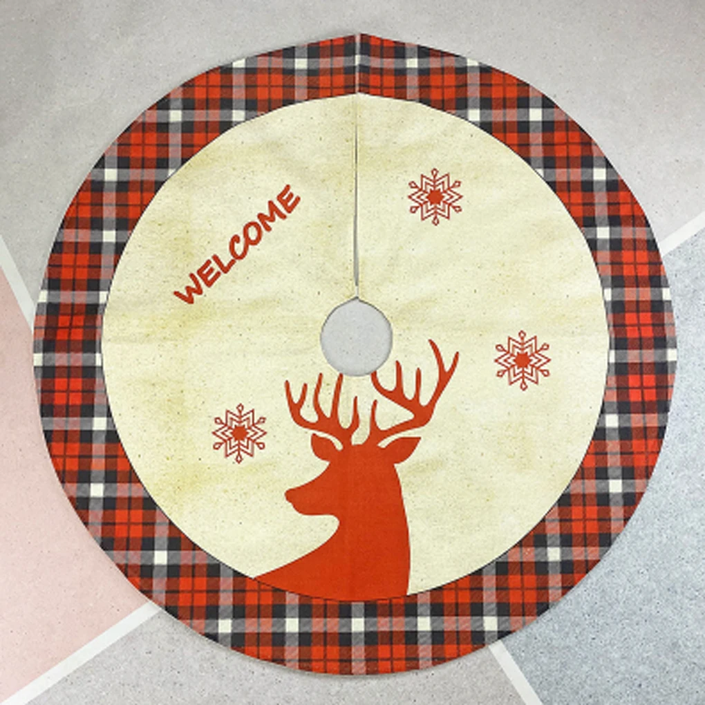 

Christmas Tree Skirt Exquisite Non-woven Fabric Bottom Apron Elk Snowflake Floor Mat Cute Xmas Trees Pad Festival