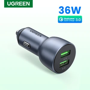 Автомобильное зарядное устройство UGREEN, быстрое зарядное устройство для Redmi Note 10, зарядное устройство USB для Xiaomi iPhone, быстрая зарядка 3,0 для Samsung, зарядное устройство для телефона QC3.0