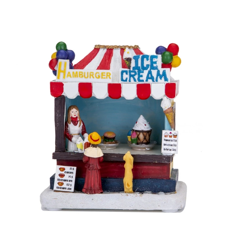 

Новинка 2022, креативное светодиодное украшение для дома в виде мороженого, полимерное украшение, музыкальная шкатулка, декоративная статуэт...