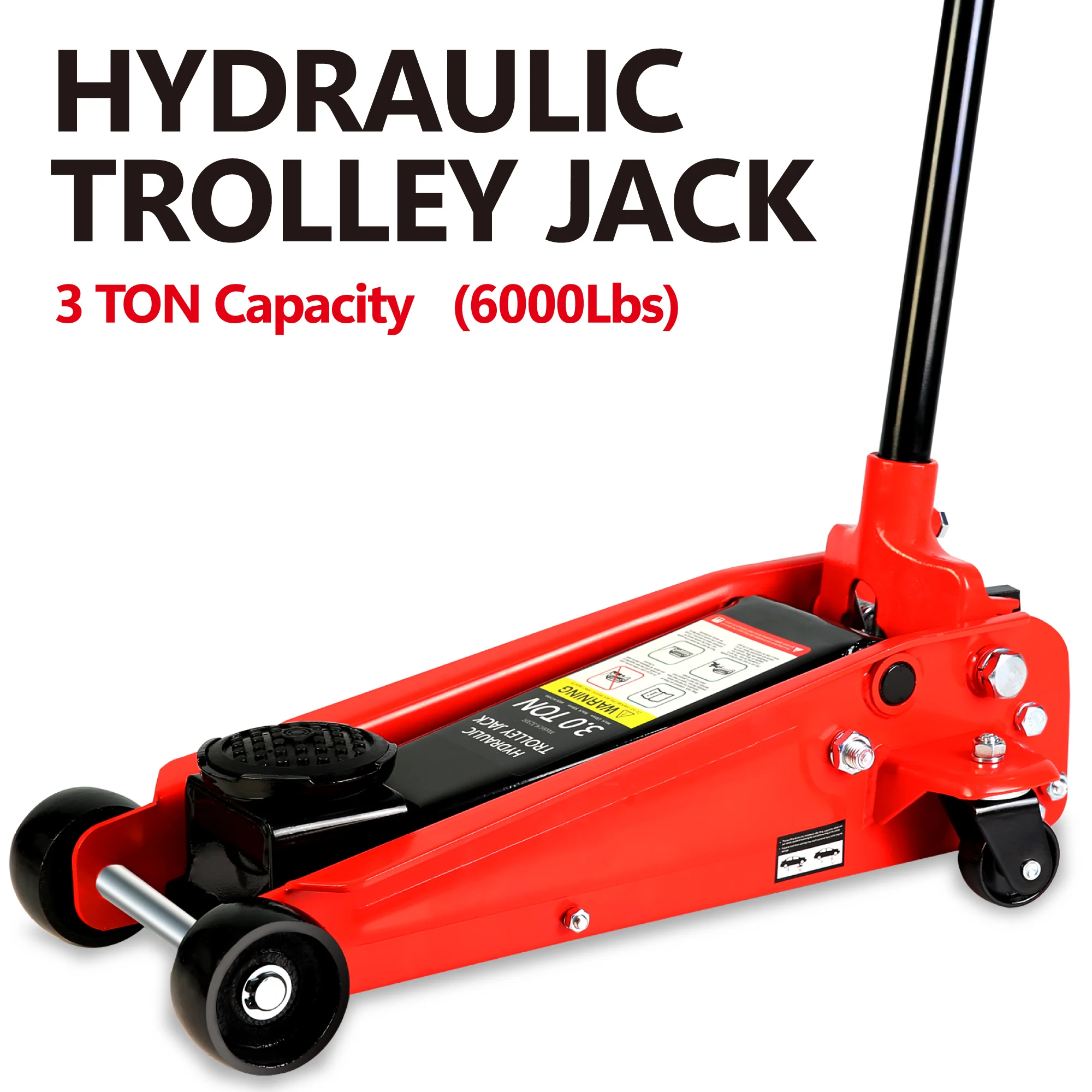 

Hydraulic trolley Low Profile and Steel Racing Floor Jack with Piston Quick Lift Pump, 3Ton (6,000 lb) Capacity