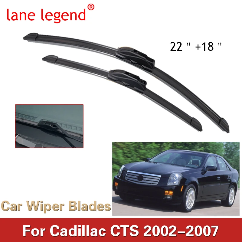 

2x For Cadillac CTS MK1 2003 2004 2005 2006 2007 Frameless Front Wiper Blades Cutter Window Car Accessories Cleaning Replacement