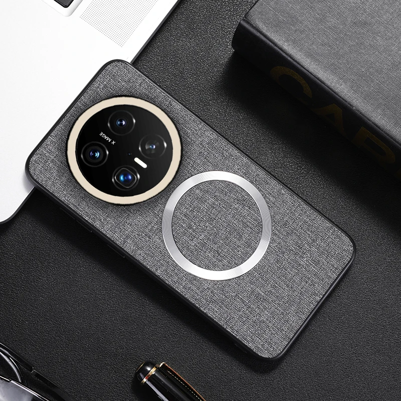 Текстура ткани магнитный чехол с беспроводной зарядкой для Huawei Mate 70 Pura Pro Ultra