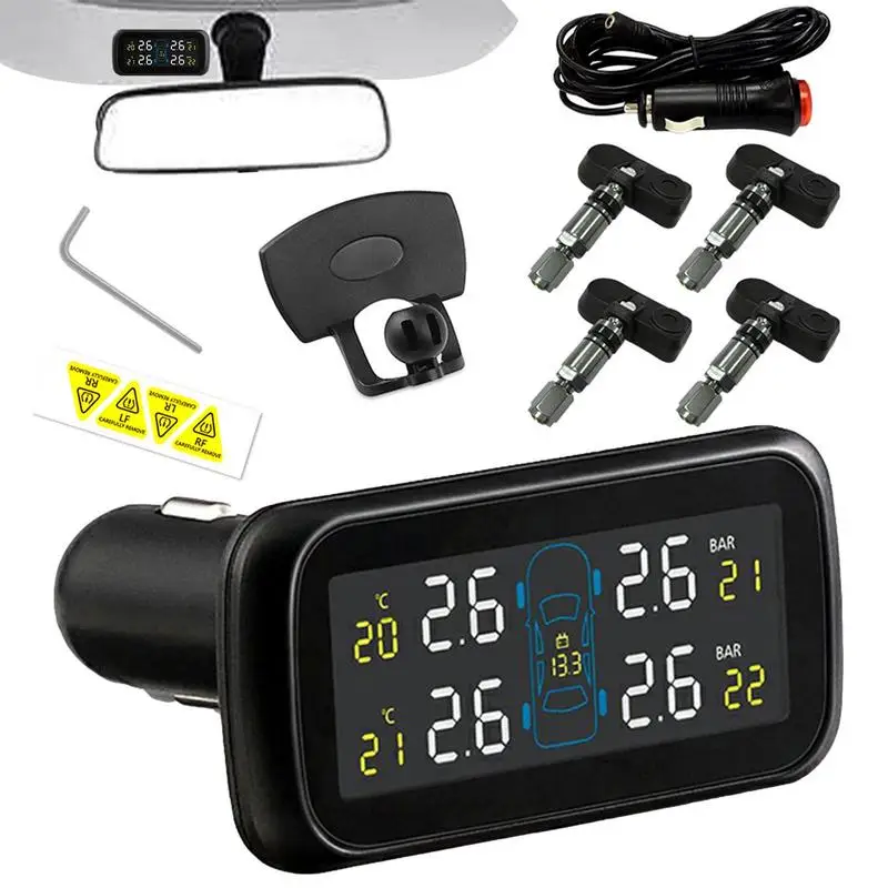 

Car Tire Pressure Monitor All-Round Alarm Tire Pressure Monitoring System Color Screen Display Tire Pressure And Tire