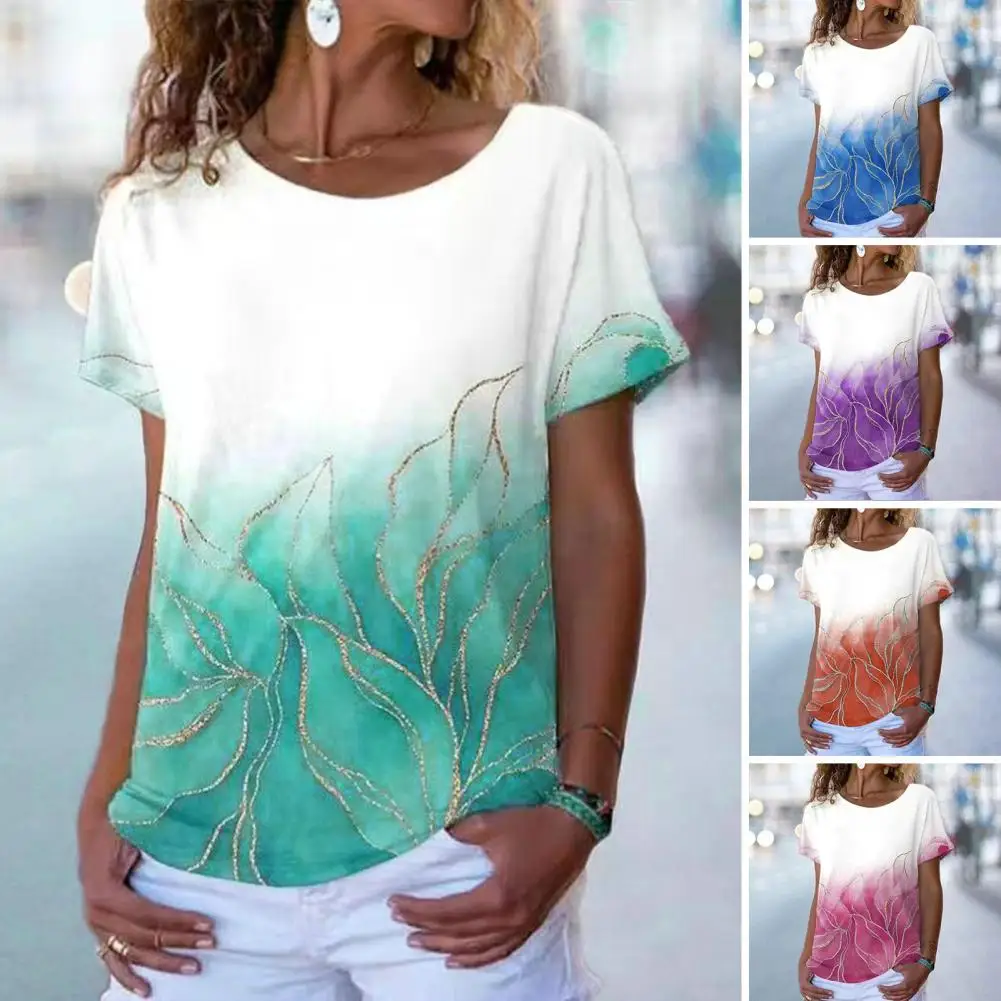 

Stylish Women T-shirt Loose Breathable Women T-shirt Top Hot Summer Ladies Casual Tee Top
