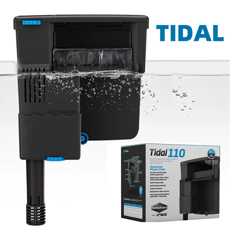 

SICCE TIDAL35/55/75/110 Hang-on Filter For Aquarium Silent Waterfall Filter Pump Fish Tank External Flow Regulated