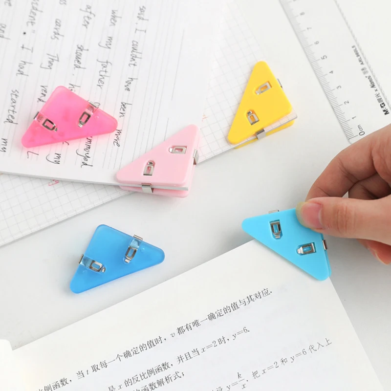 

5 PCS Set PS Book Paper Corner Clip Snack Binder Clips for Desk Storage Shelf Office Desktop Organizer bookmark