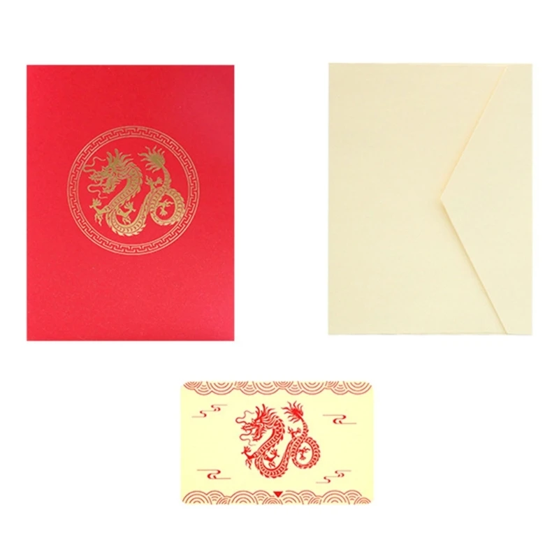 Ручной работы 3D всплывающие новогодние открытки с китайским драконом 2024