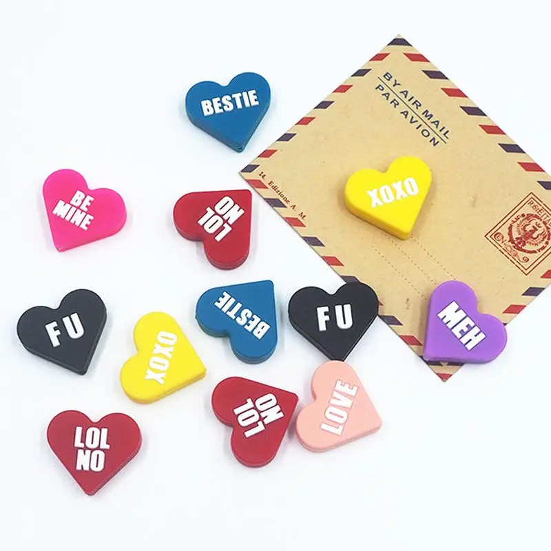 

50 шт., силиконовые бусины Chenkai в форме сердца