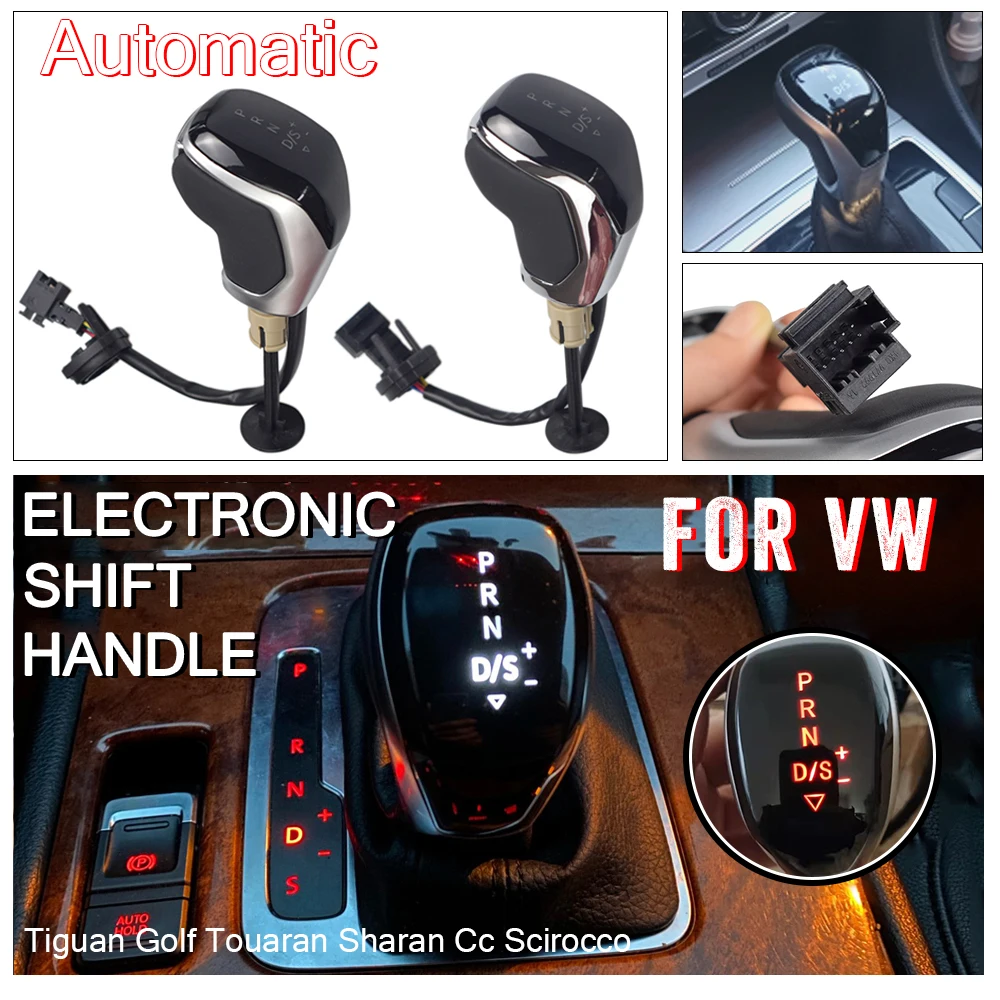 

For Volkswagen vw CC Jetta Golf mk6 mk7 Tiguan Passat Sagitar with LED indicator light Car Gear shift Head Shift Shifter Handle