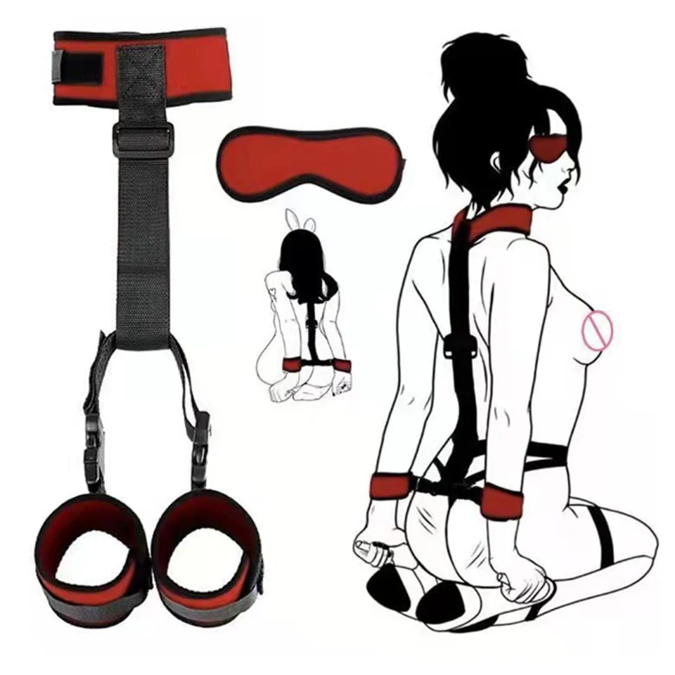 

Детские секс-игрушки для пар, женские сексуальные наручники, манжеты на лодыжку, шейный воротник, маска для глаз, веревка, игры для взрослых