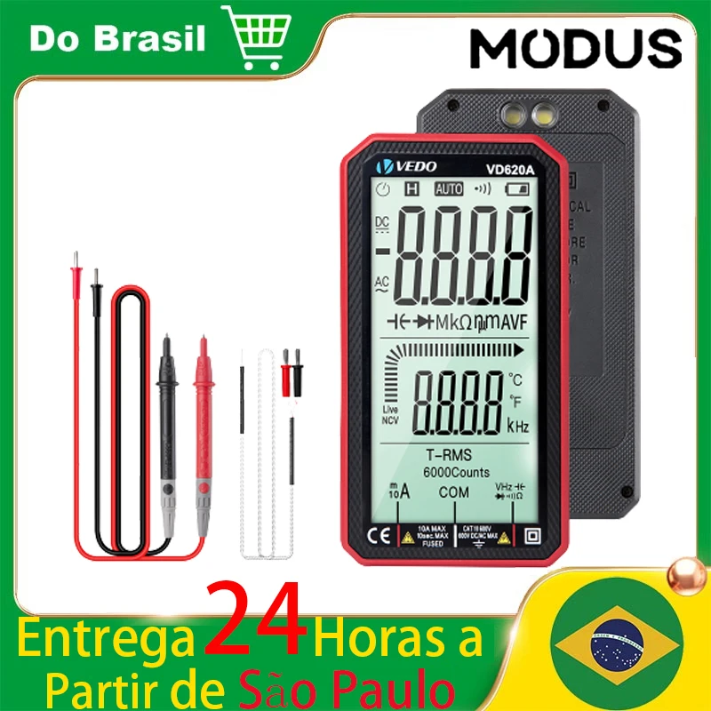 

Professional Electrical Digital Multimeter 6000 Counts True RMS Auto Test Capacimeter Transistor Temp Resistance Test