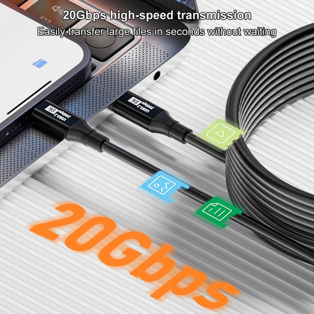 PD 100 Вт Шнур зарядного устройства для быстрой зарядки Тип C к Кабель Двойной