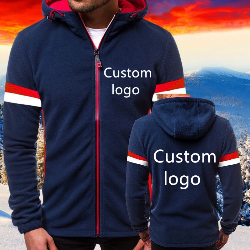 

Custom logo High-quality Sweatshirt Cardigan top Men Coats Spring Autumn Fleece Hip Hop Harajuku Men's Sportswear jacket