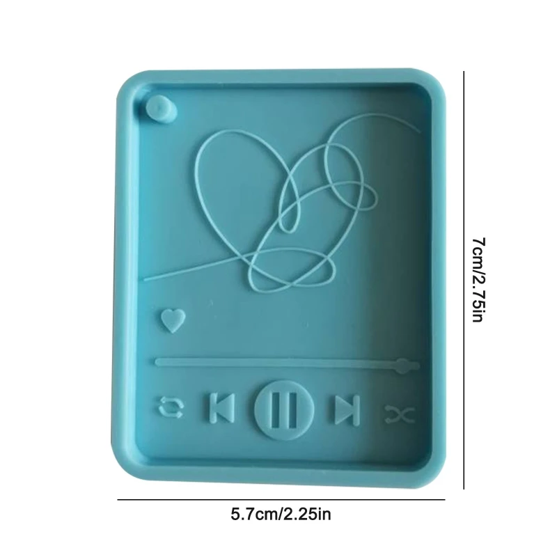 

69HB Valentine's Day MP3 Love Player Keychain UV Crystal Epoxy Mold Silicone Mould
