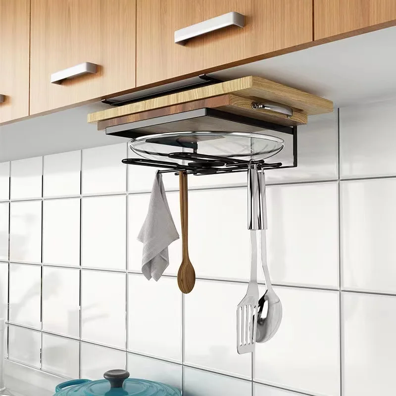 

Полка кухонная без отверстий подвесная Крышка для кастрюли разделочная доска для хранения стая стойка для чашек