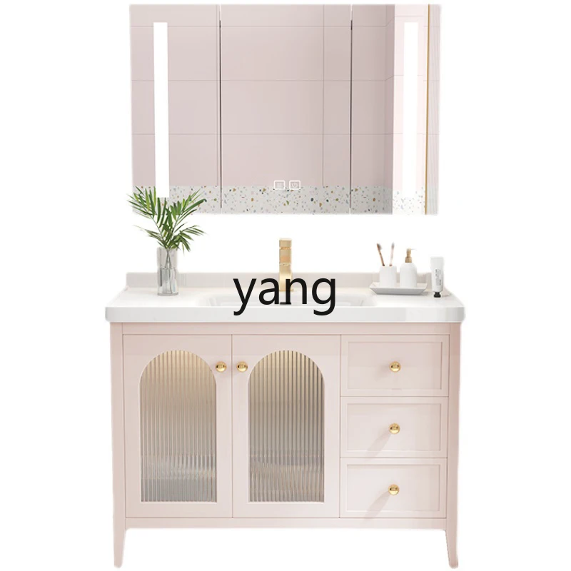 LXL женский роскошный дубовый зеркальный простой шкаф для мытья рук