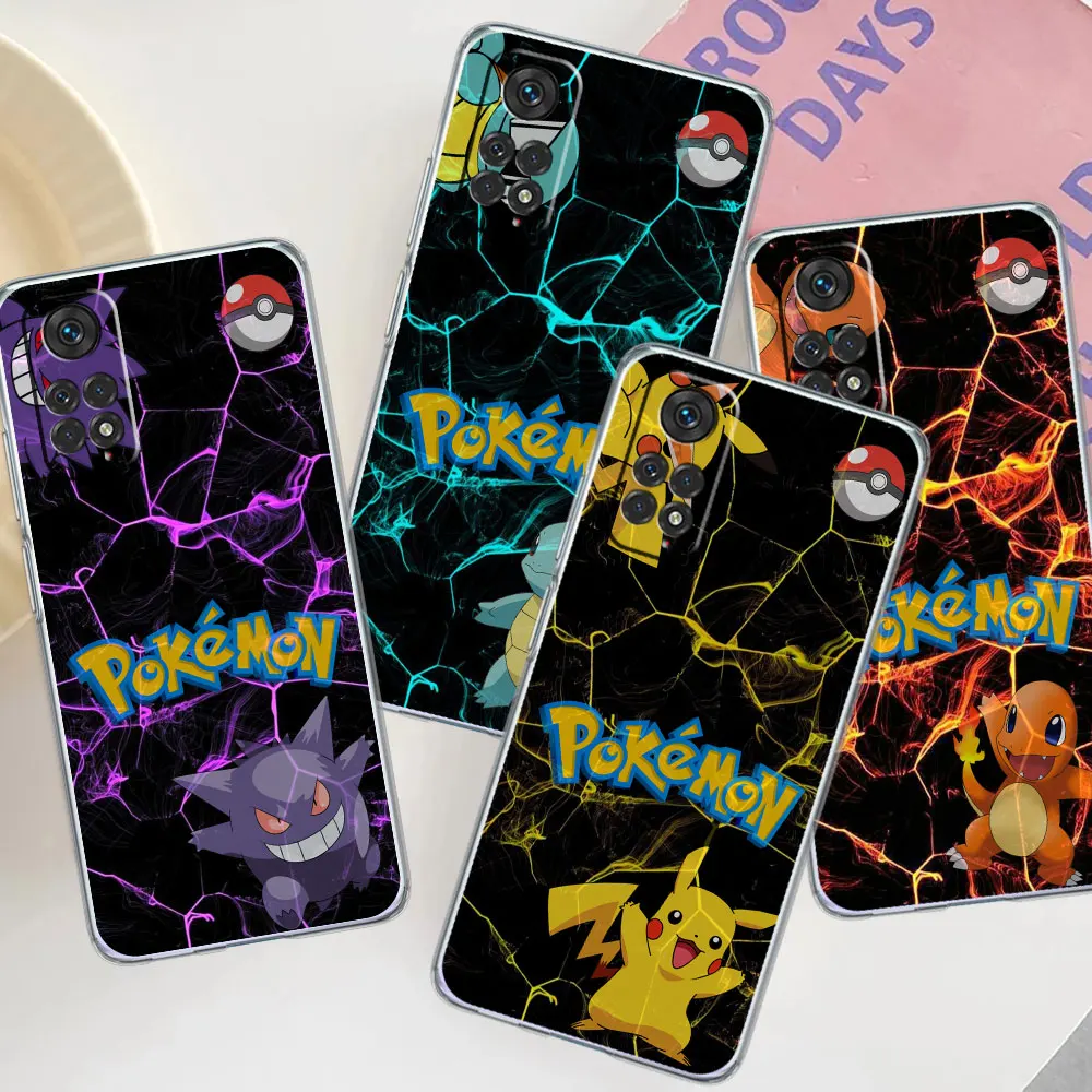 

Case for Xiaomi Redmi Note 11 10 9 8 Pro 9S 11T K40 8T 11E 10 9 9C 9A 9T Soft Cover Shockproof Funda Pokemon Pikachu Gengar Cool