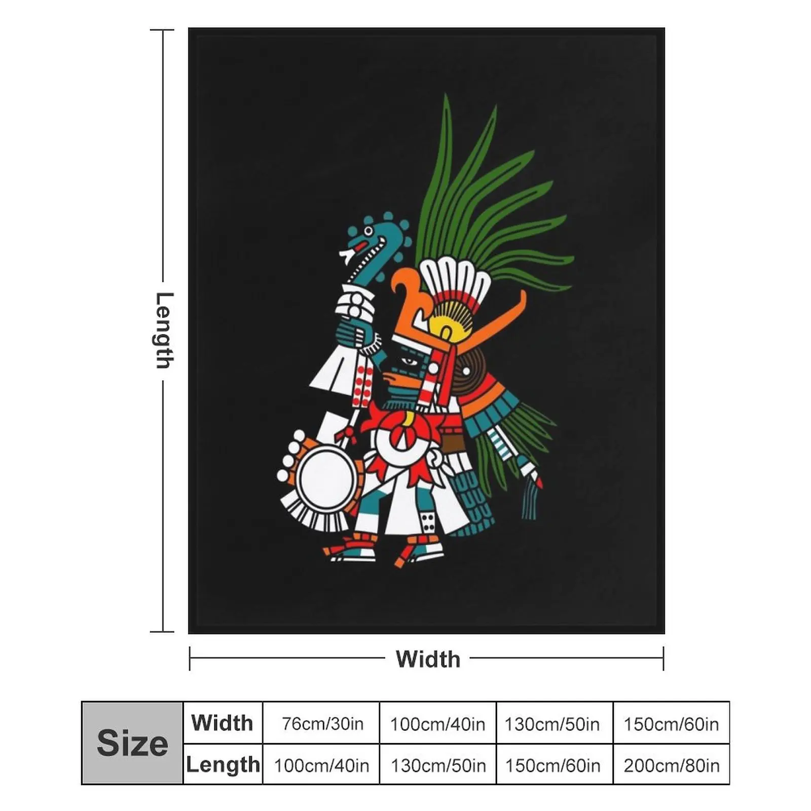 Ацтекское божество Huitzilopochtli Бирюзовый принц Наше лорда Codex Borbonicus. Одеяло Плюшевые