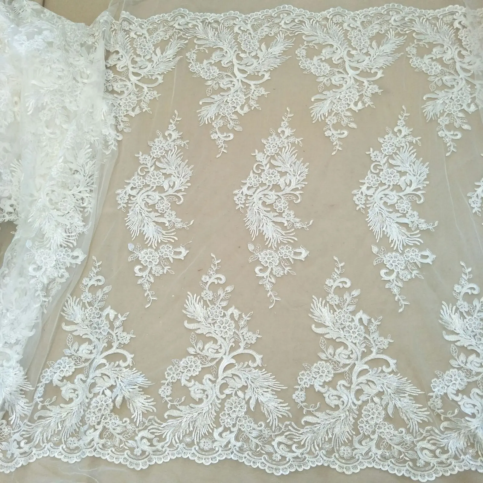 Модное плотное проводное свадебное платье кружевная ткань ширина 130 см с