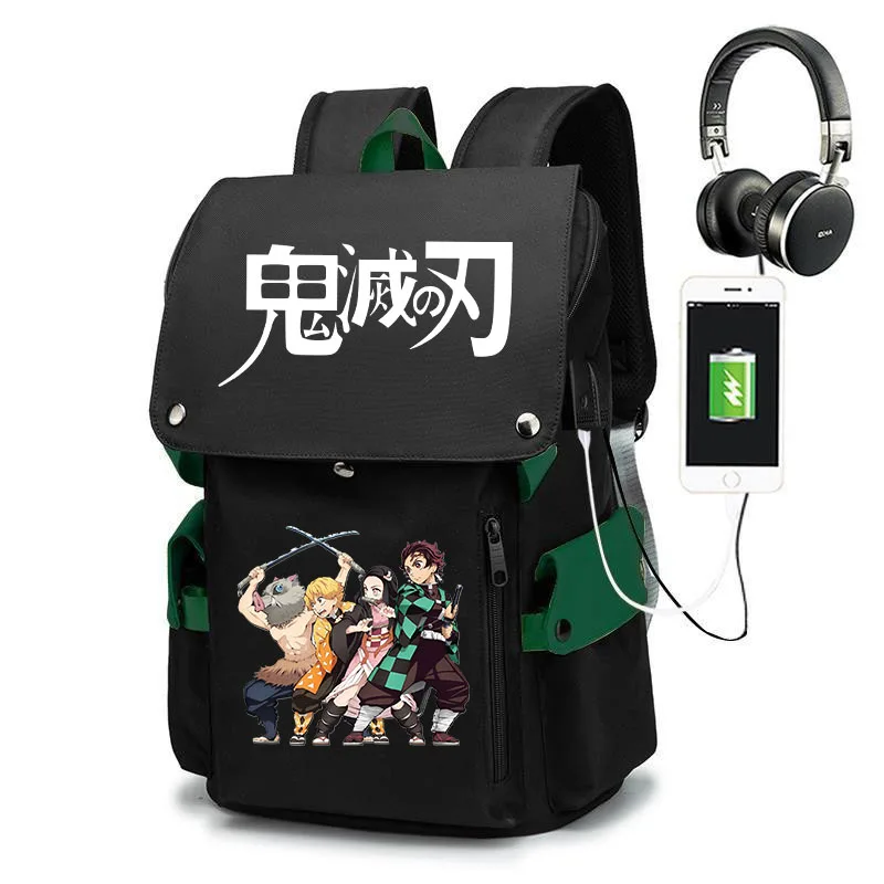 

Школьный рюкзак с принтом «рассекающий демонов», ранец с usb-разъемом для студентов Rengoku Kyoujurou, уличная дорожная сумка для компьютера