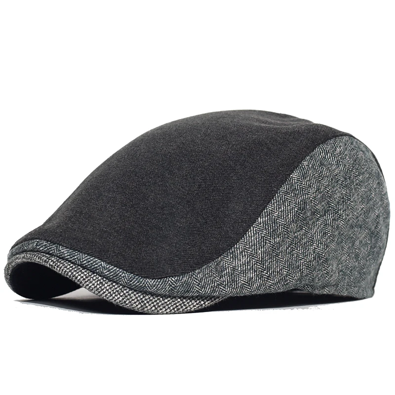 Винтажная кепка газетчика в елочку Мужская Зимняя Толстая Теплая Повседневная