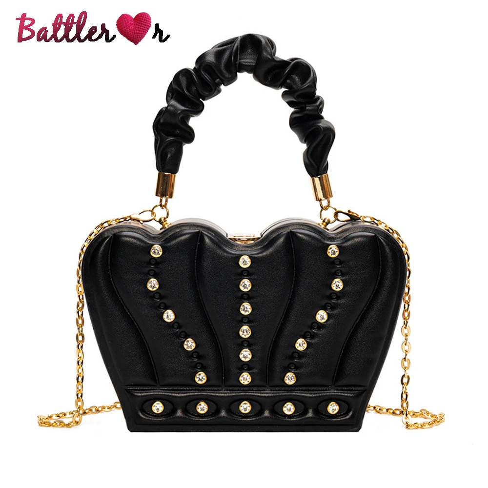 

Fashion Crown Shape Party Clutch Evening Bag for Women Diamond Chic Wedding Purses and Handbags Female Chain Shoulder Bag Design