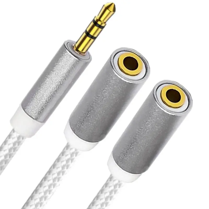 Позолоченная металлическая оболочка хлопковая сетка DC3.5 мм 3-полюсный аудио