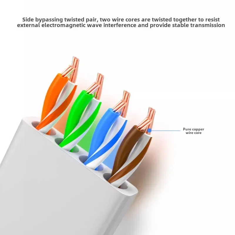 Фото Кабель Ethernet CAT7 RJ45 L-образный, 10-гигабитный, универсальный, для подключения вверх/вниз, 90 градусов, CAT6A, широкополосный, плоский, для ТВ-приставок и роутеров №3