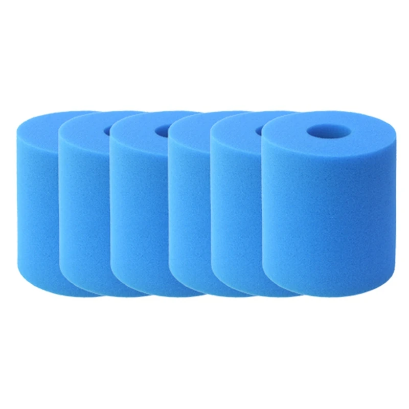 

6 Pcs Suitable For Spa Swimming Pool Cleaner Sponge Filter Sponge High Efficiency Filter Sponge Column Sponge Tube Round