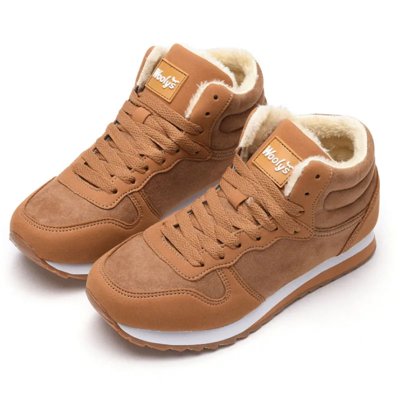 

Осенне-зимние теплые мужские кроссовки на платформе, повседневная женская обувь с круглым носком на плоской подошве, Нескользящие хлопковы...