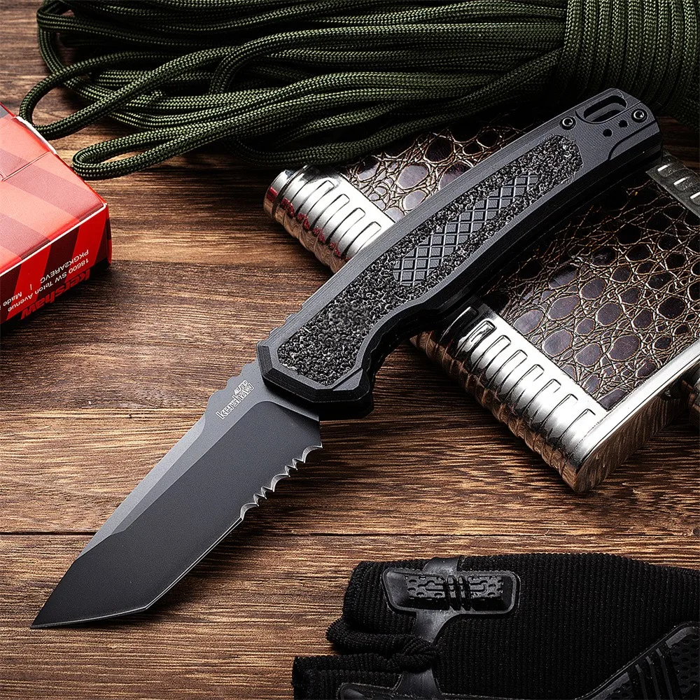 

Кершоу 7105 Launch 16 AU. Складной нож 9CR18 Black Cerakote Knives, комбинированное лезвие, рукоятка из алюминиевого сплава, походный инструмент для повседневного использования