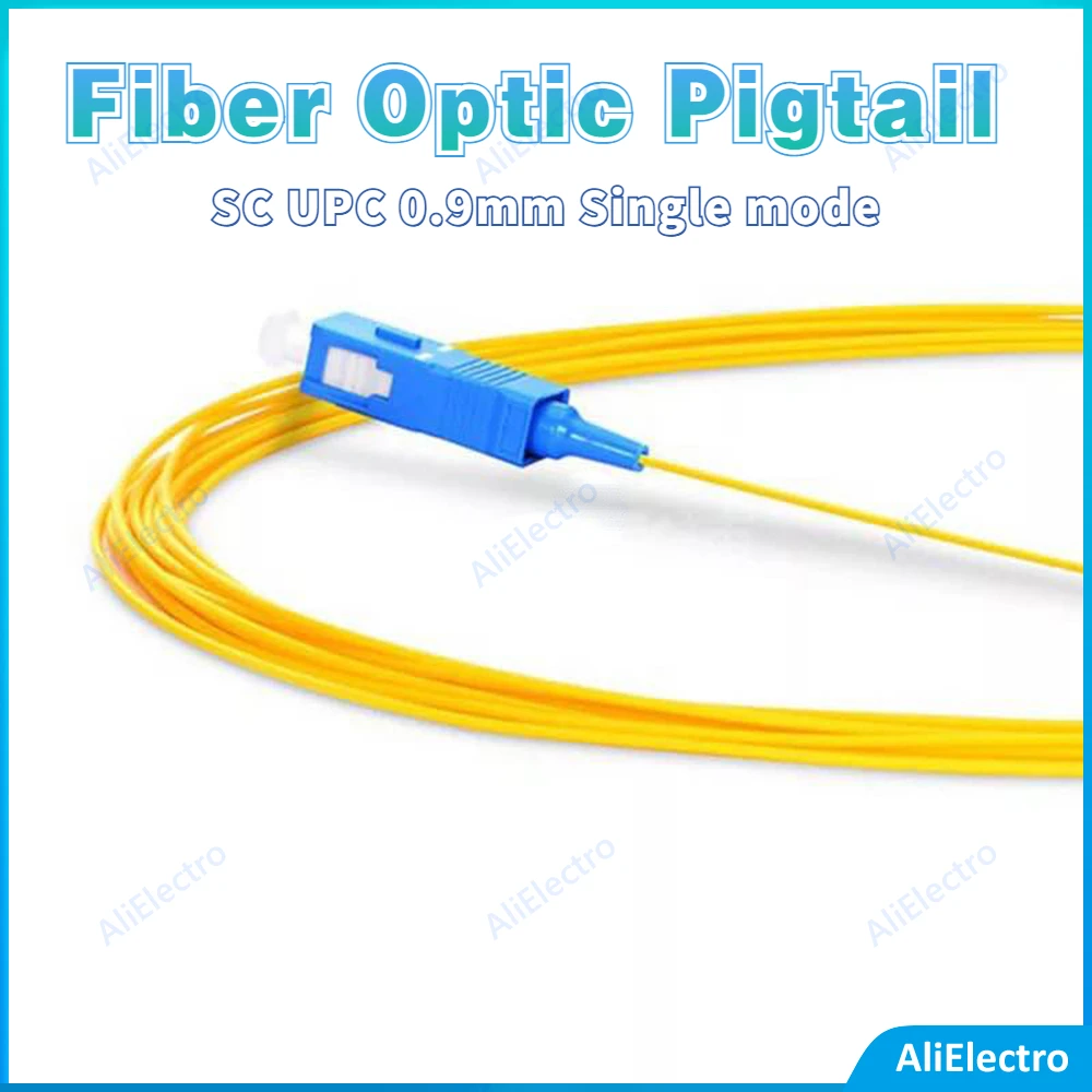 

Factory price SC UPC Fiber Optic Pigtail 0.9mm Single mode 1M 1.5M 9/125 Optical fiber pigtail Connector sc upc free shipping