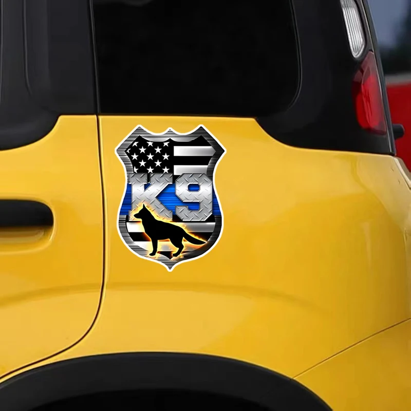 Фото GS28 #5x3,7 дюймов тонкая синяя линия немецкой овчарки K9 Защитная Наклейка Автомобильные наклейки, устойчивые к атмосферным воздействиям виниловые наклейки для окон, №5