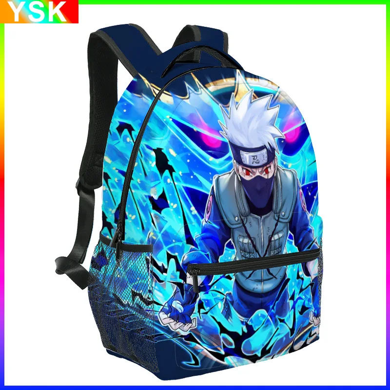 

3D New Double-sided Printing Naruto Peripheral Primary and Secondary School Students Light Zipper Schoolbag Backpack