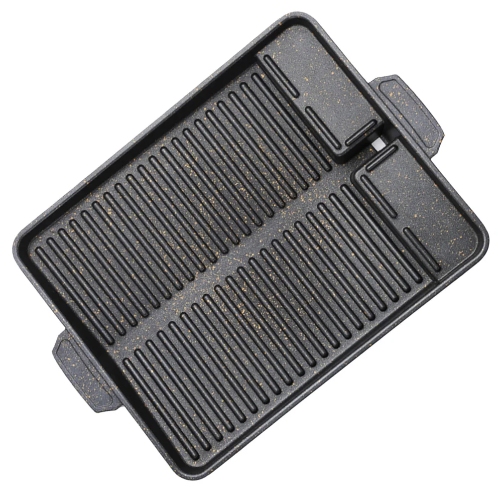 

1Pc Aluminum Alloy Non-stick Grill Griddle Pan Square BBQ Grill Pan (Black)