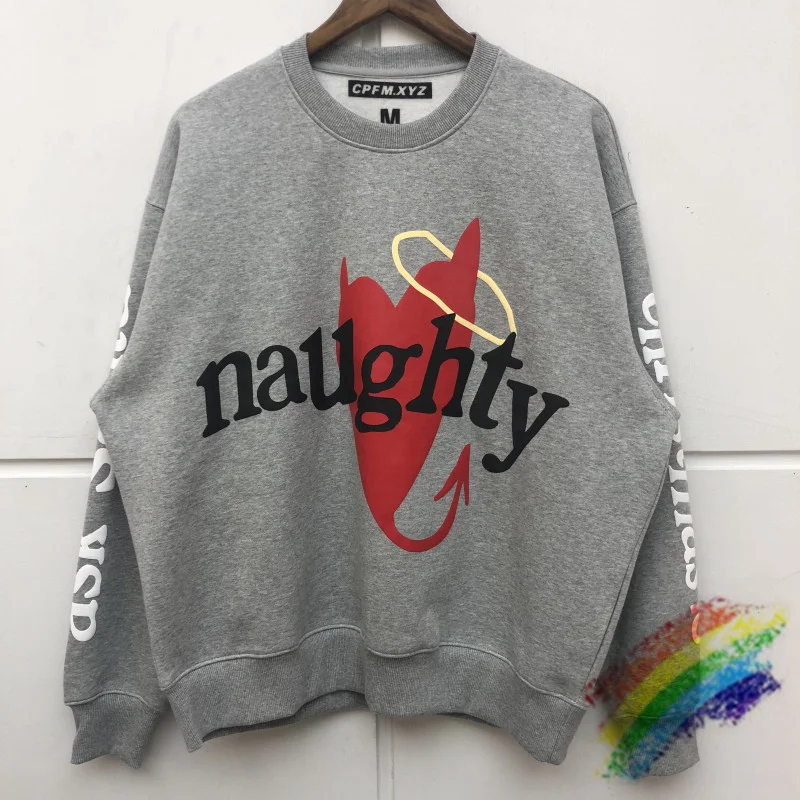 

Oversized Kanye West CPFM.XYZ W.W.C.D. Sweatshirts Men Women Heavy Fabric 3D Foam Naughty Christmas Pullover Kanye West Crewneck