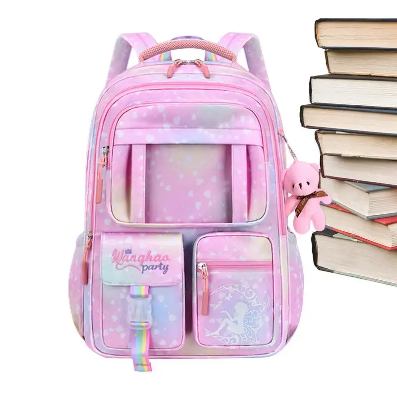 

Рюкзак с медведем для детей, детские рюкзаки для девочек 18 дюймов с милым медведем, вместительные рюкзаки для школы с защитой позвоночника