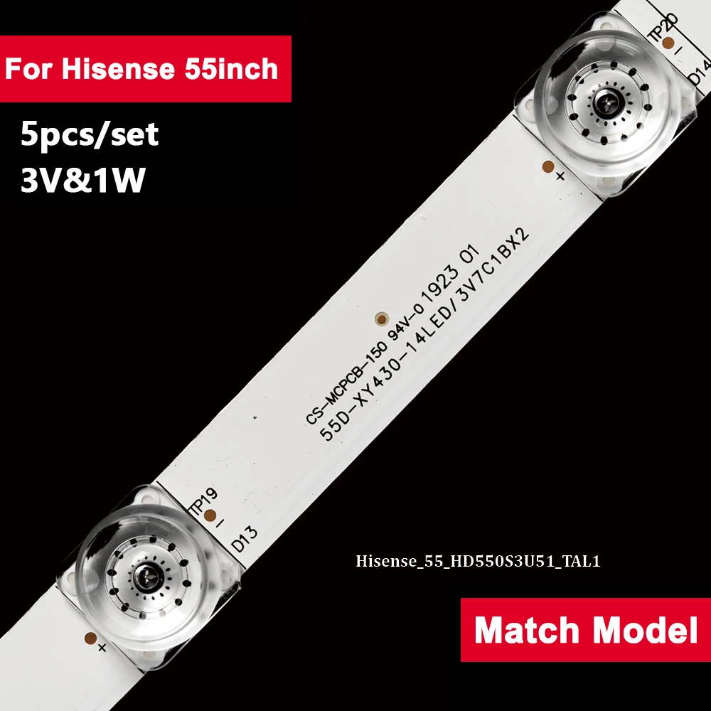 5 комплектов 55 дюймов 1100 мм Светодиодная лента для подсветки Hisense 14LED 3 в 1 Вт квадратные линзы 550S3U81 HD550S3US0 55A6100 H55A6500 HZ55A65 55A6500UW
