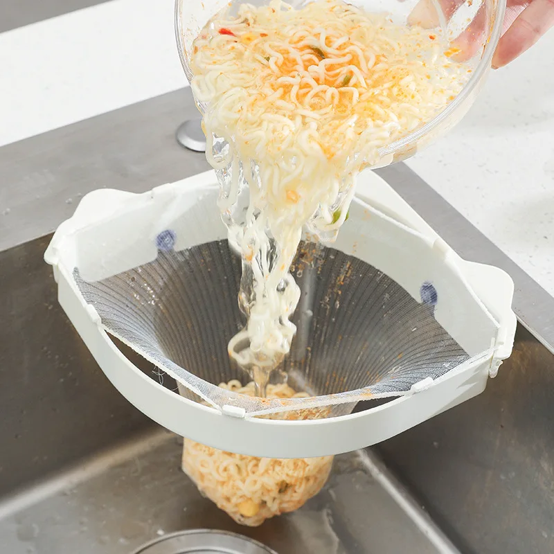 

Kitchen Sink Foldable Strainer Basket Fruit Vegetable Drainer Rack Drain Filter Leftovers Soup Garbage Storage Kitchen Tools