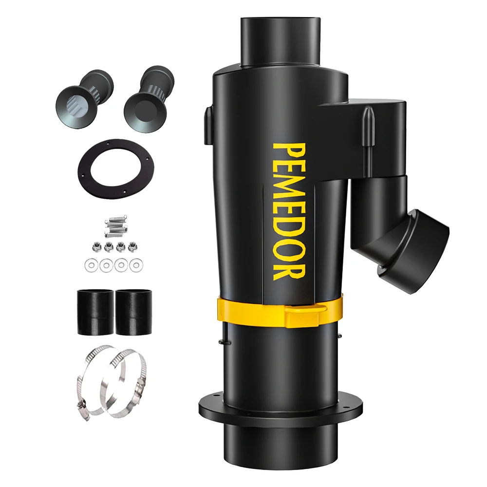 Dust Collector Accessories Black Vacuum Cleaners Parts Cyclone Separator with 2 Filters Element for Woodworking Ash Cleaning