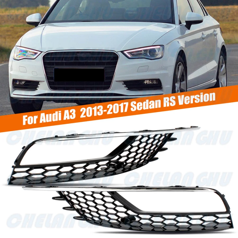 

Для Audi A3 седан 2013 2014 2015 2016 2017 1 пара переднего бампера противотуманные фары лампа решетка крышка автомобильные аксессуары