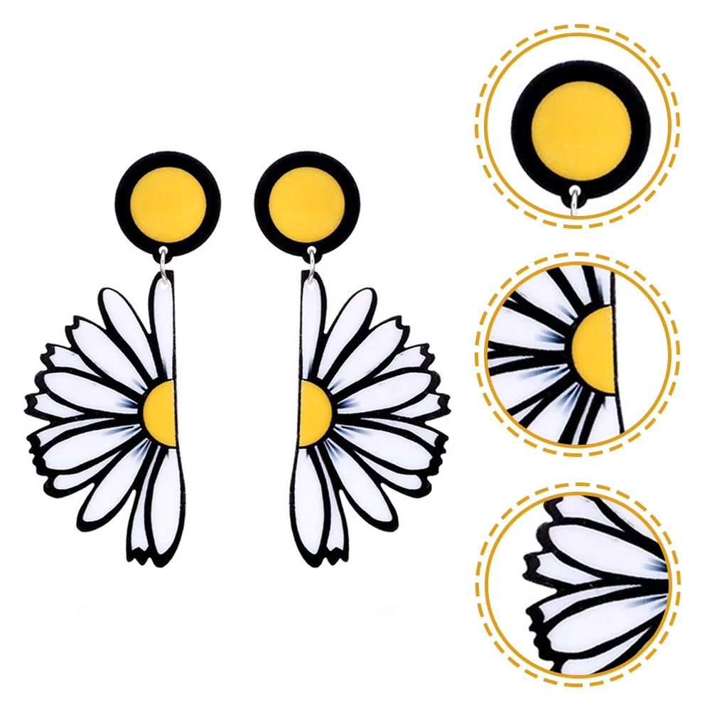 

1 Pair Daisy Earrings Girls Dangle Earrings Flower Earrings Drop Earrings