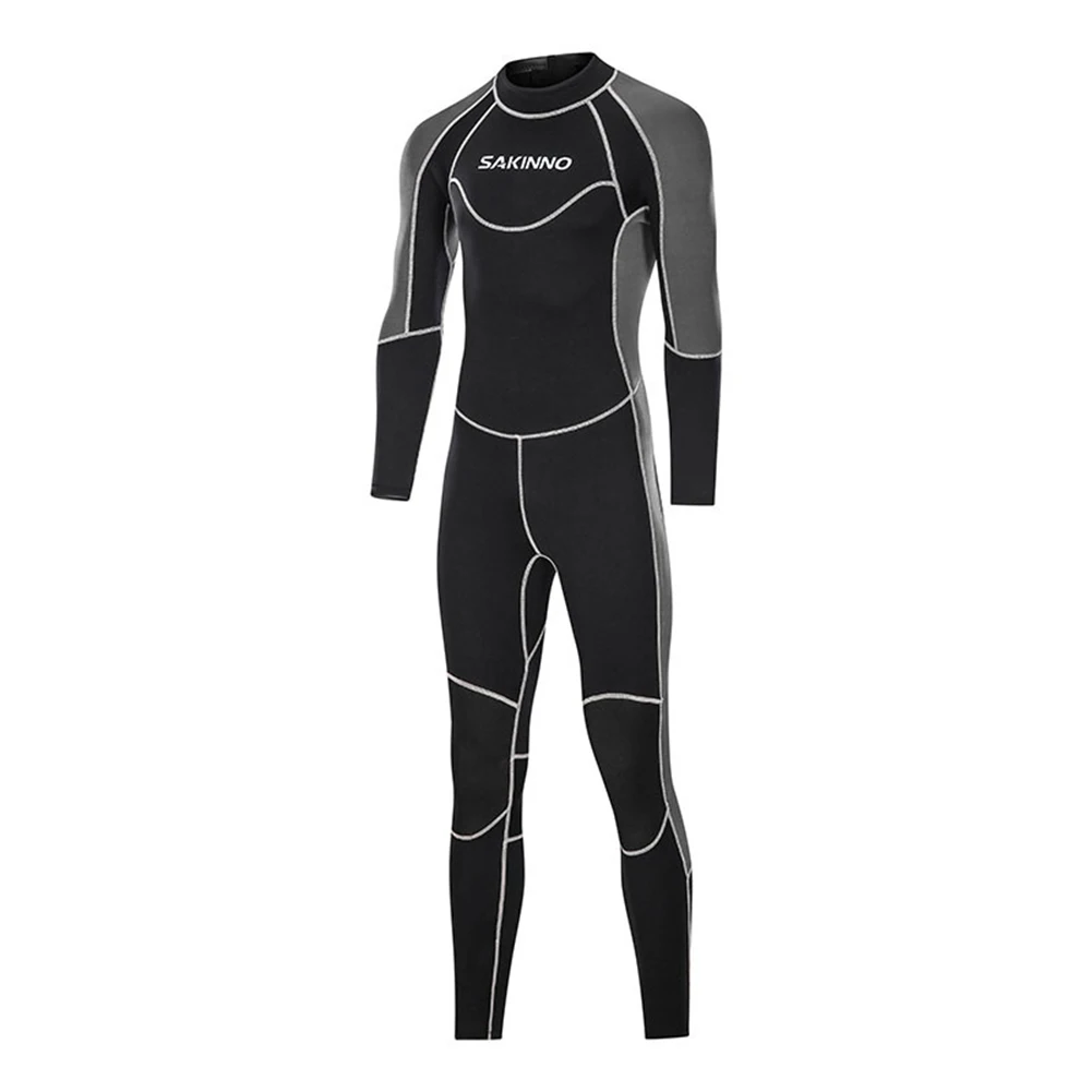 Men Full Wetsuits 3mm Snorkeling Back Zip Swimming Suit Wet Sunscreen Anti-fold Long Sleeve Water Sports Wetsuits