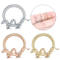 1pc 316l surgical steel septum piercing snake design segment clicker nose hoop ring ear cartilage nose earring helix jewelry