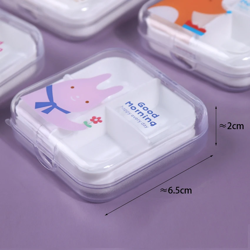 1PC Portable Empty Drugs Box 4 Compartments Mini Cute Pill Box Medicine Case For Healthy Carem Pill Box images - 6