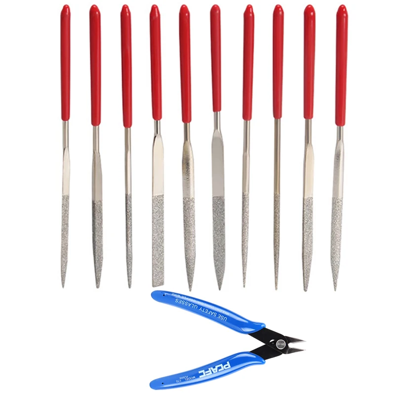 

Premium Mini Diamond Needle File Diagonal Pliers Set for Wood Ceramic Crafts DIY Glass Stone Hobbies Crafts 3D Printing Model
