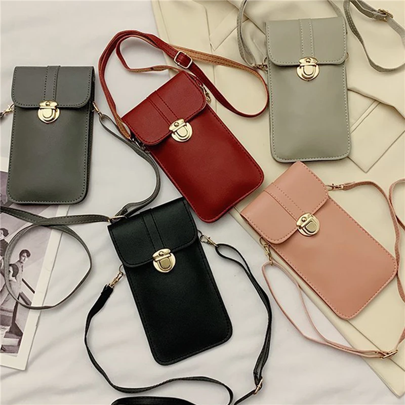 

Retro Girl Buckle Coin Purse New Women Shoulder Bags Pu Leather Phone Messenger Bag Fashion One Shoulder Messenger Bags