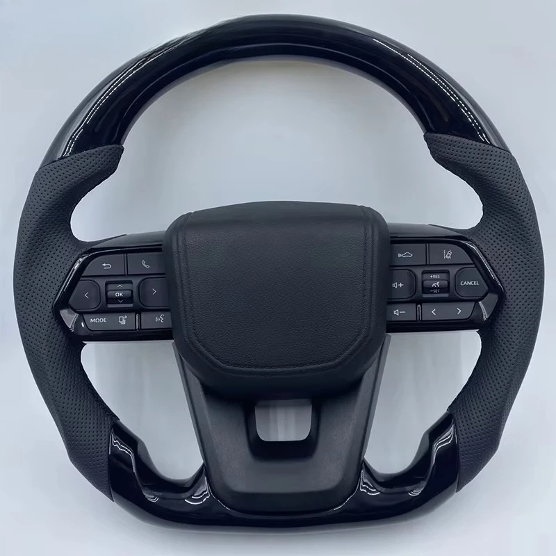 Фото Глянцевый черный кожаный руль для моделей Toyota Landcruiser LC200 LC300 Prado 120 150 200 LC79 LC70 LC76 FJ70 FJ79 FJ200 №1